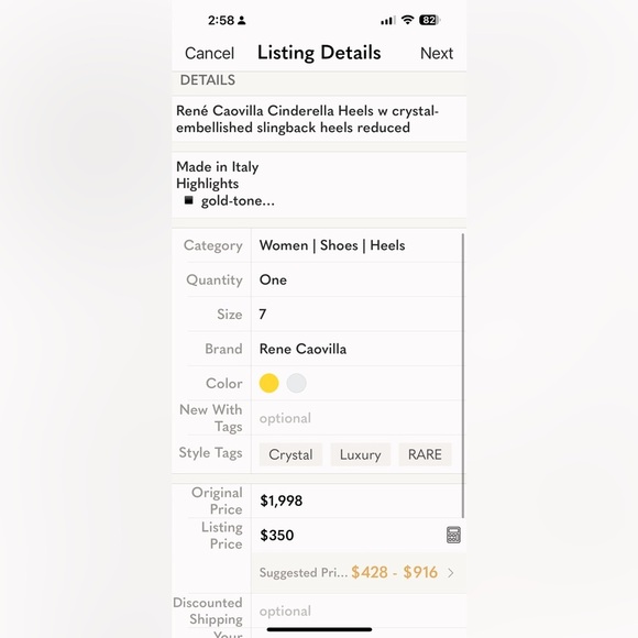 René Caovilla Cinderella Heels w crystal-embellished slingback heels - Picture 16 of 16